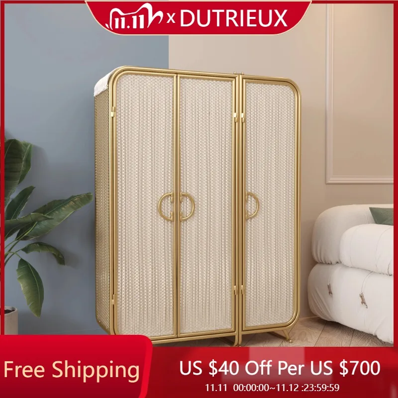 

Nordic Metal Closet Cupboard Storage Organizer Partitions Wardrobe Bedroom Living Room Shelves Display Armario Home Furniture