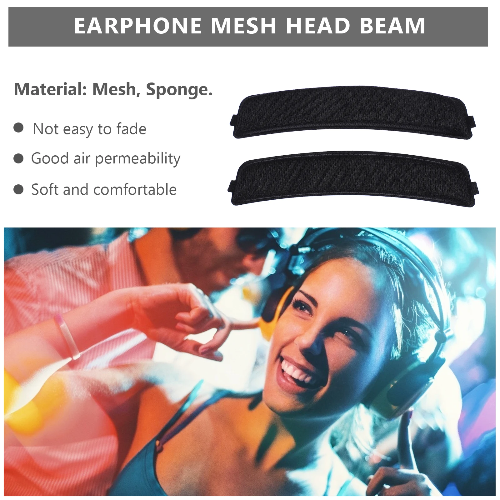 

2pcs Black Pu Head Beam Headphone Pads Replacement Cushion Supple Comfortable Breathable Protector Compatible For G633
