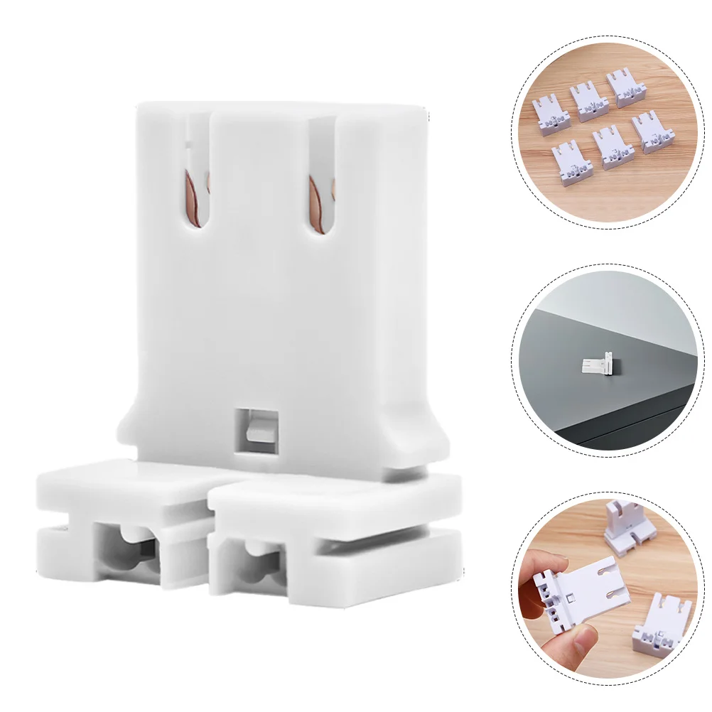 

6Pcs Universal Fluorescent Lamp Holder U Shaped Tube Light Socket Base for LED Tube Conversion Home Office Fluorescent Light
