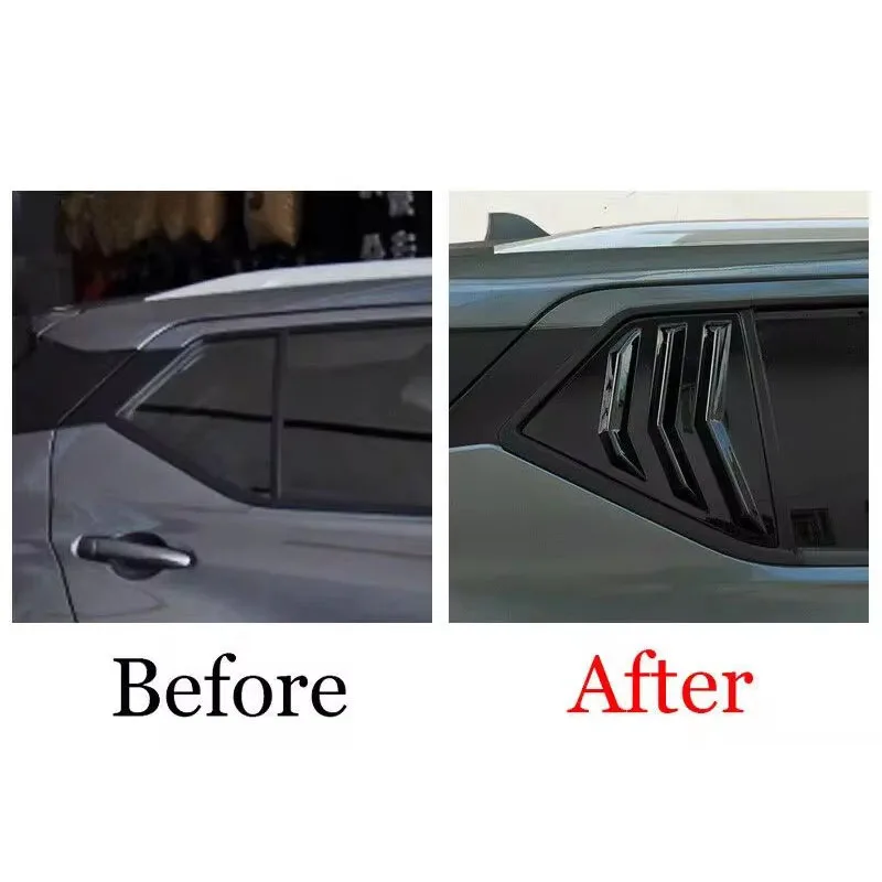 Rear Side Vent Quarter Window Louver Cover Trim Fit For Nissan Kicks Accessories 2017 2018 2019 2020 2021 2022 2023