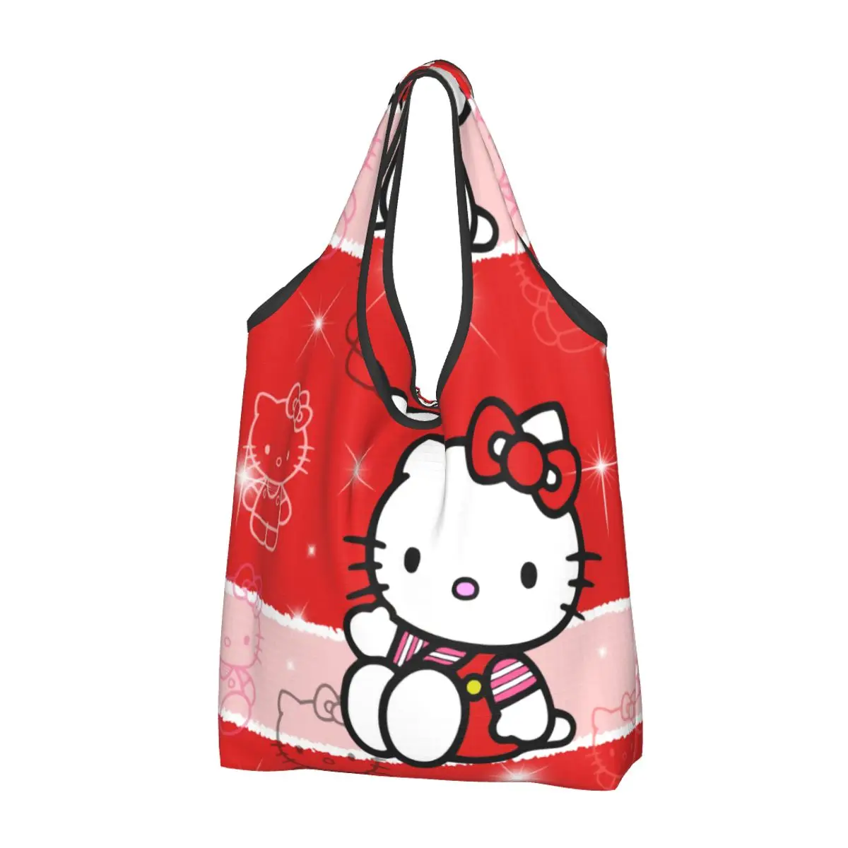 

Kawaii Sanrio HelloKitty мультфильм продуктовый мешок прочный большой многоразовая утилизация складной сверхпрочный шоппинг Эко сумка Моющаяся