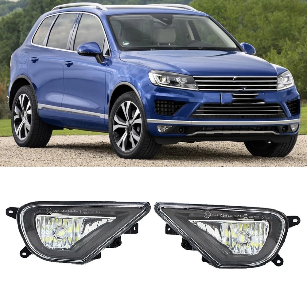 

2PCS Car Led Light For VW Touareg 2015 2016 2017 2018 Car-styling LED Car Fog Light Fog Lamp Left And Right Sides