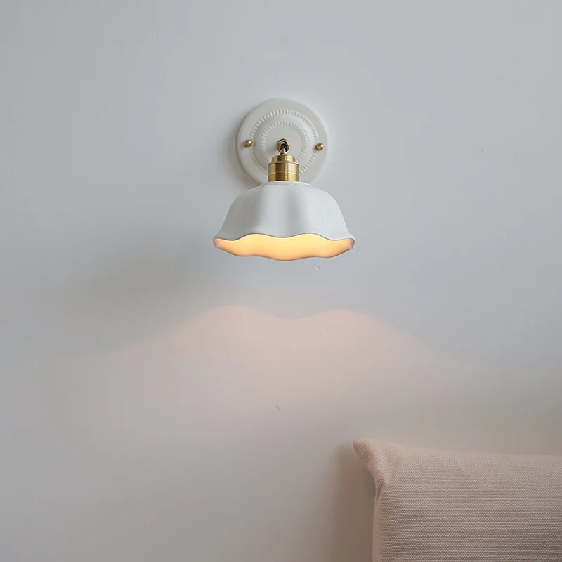 IWHD fleur céramique mur LED applique Loft cuisine salle de bain miroir lampe de chevet japonais Vintage intérieur applique murale Arandela