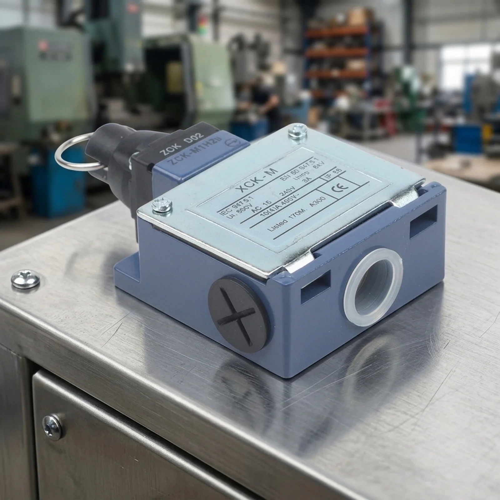 Industrial Safety Pull Cord Switch for xck MR202 Rated 220V 3A with Clear Visual Indication for Operational Status Monitoring
