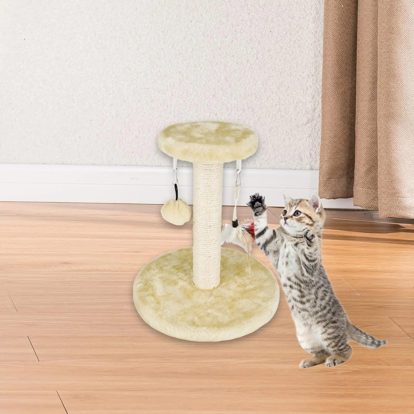 Cat Scratching Post Cat Grab Column Plush Mouse Vertical Activity Centre for