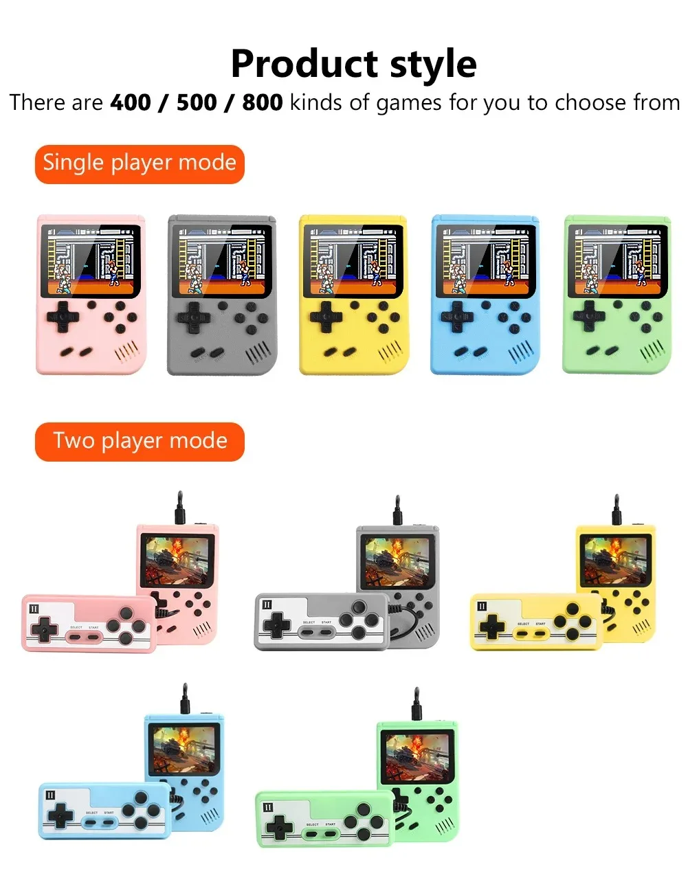 500-in-1 Classic Mini Handheld Game Console Portable Electronic Game Video Game Console Children's Game Handheld Game Console