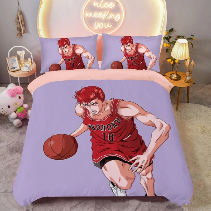 Anime SLAM DUNK dekbedovertrekken jonge jongens Beddengoed Sets 3D Gedrukt dekbedovertrek kussenslopen Room Decor Home