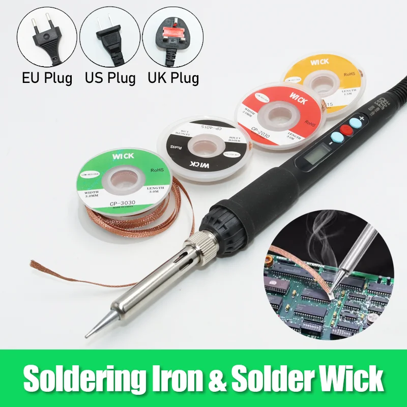 Desoldering Braid Solder Remover and Electric Soldering Iron Copper Wire Tin Welding Cable Flux for BGA PCB Wick Solderings Tool