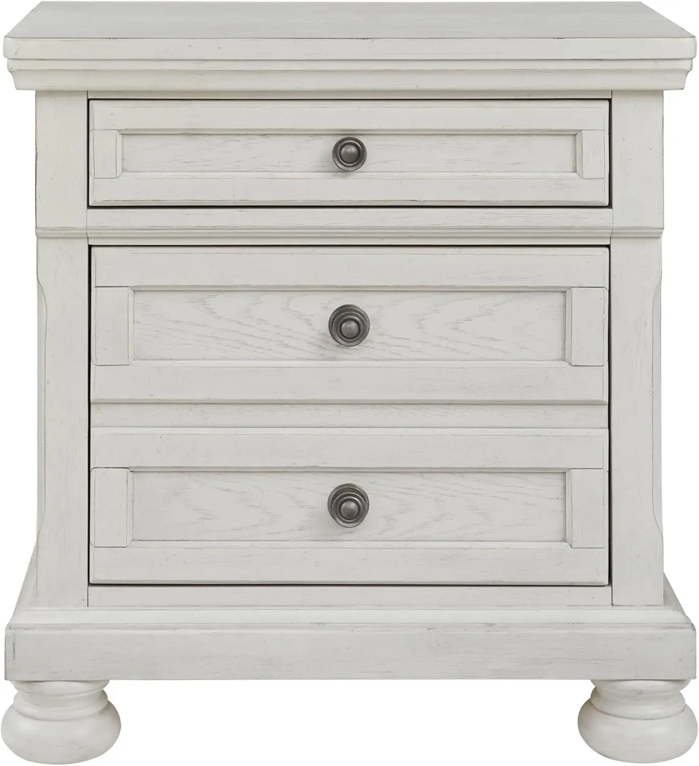 ออกแบบโดย Ashley Robbinsdale Traditional 2 Drawer Night Stand, สีขาว