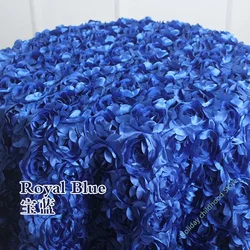 3D Rose Petal Tablecloth Carpet Wedding Party Banquet Birthday Background Rosette Satin Table Skirt Round Table Cover Home Decor