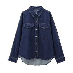 Kar&Otza Women's clothing autumn new product casual versatile loose basic denim long sleeved shirt jacket