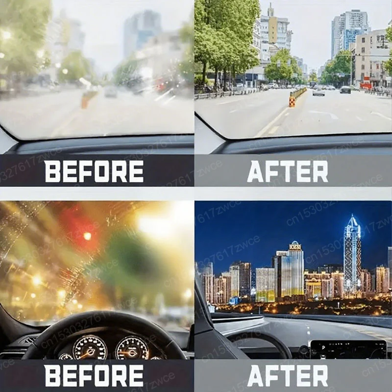 طقم طلاء تلميع زجاج السيارة لفرشاة تنظيف فيلم زيت الزجاج الأمامي، تنظيف الزجاج التلقائي، طارد المياه، مضاد للمطر، مسعور