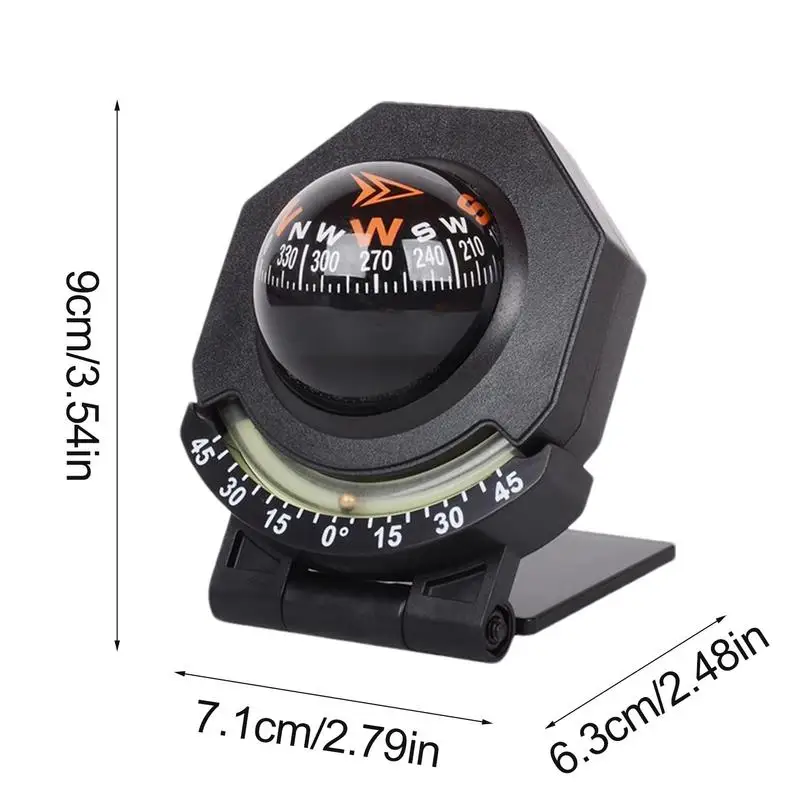 Multifunction Car Inclinometer Outdoor Measure Tool Vehicle Compass Car Mount Compass Ball Compass For Vehicle Boat tools ﻿
