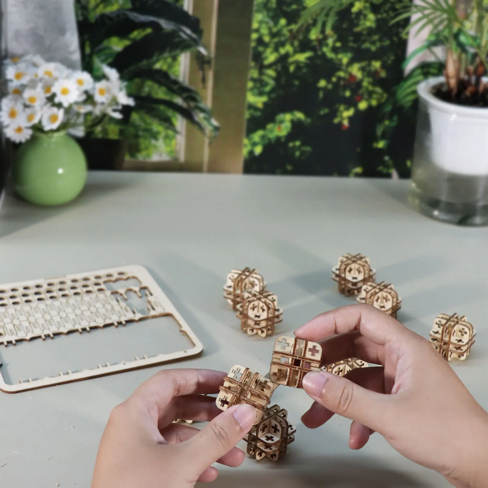 3D木製パズルマジックキューブモデルキット,手作り建設ギフト,クリスマスと誕生日