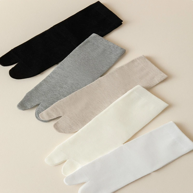 

5 пар удобных носков с двумя пальцами и раздельным носком, весенние, впитывающие пот, носки средней длины, модные женские носки sim ple