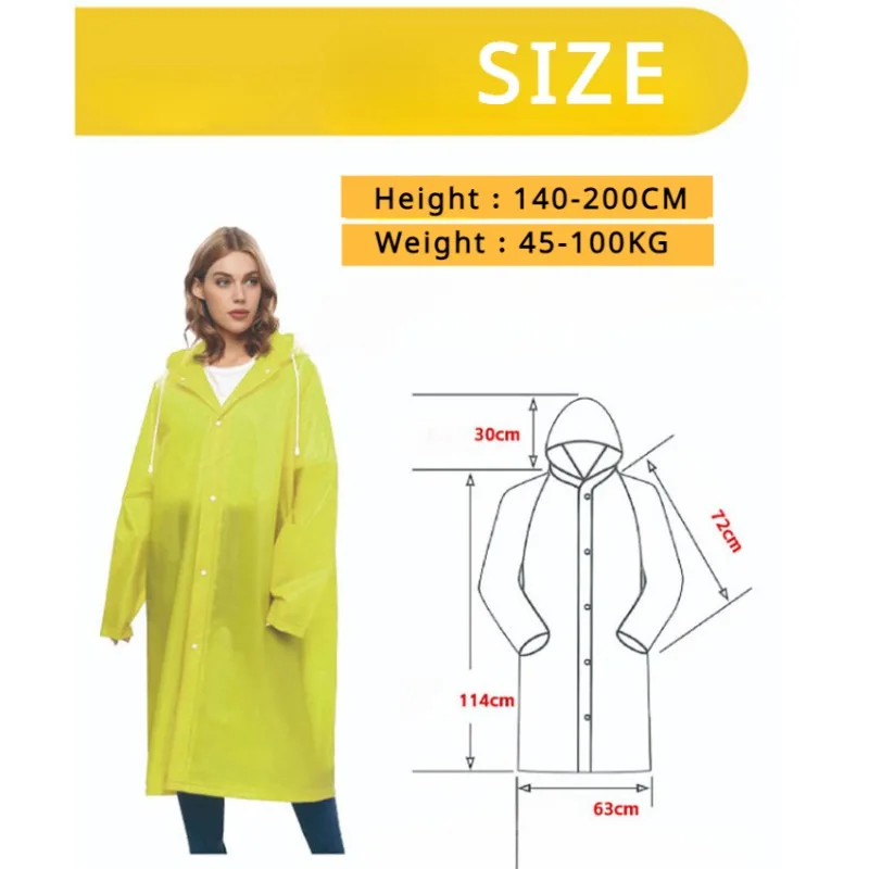 Disposable Raincoat Long Full-body rain-proof men\'s adult women transparent  portable