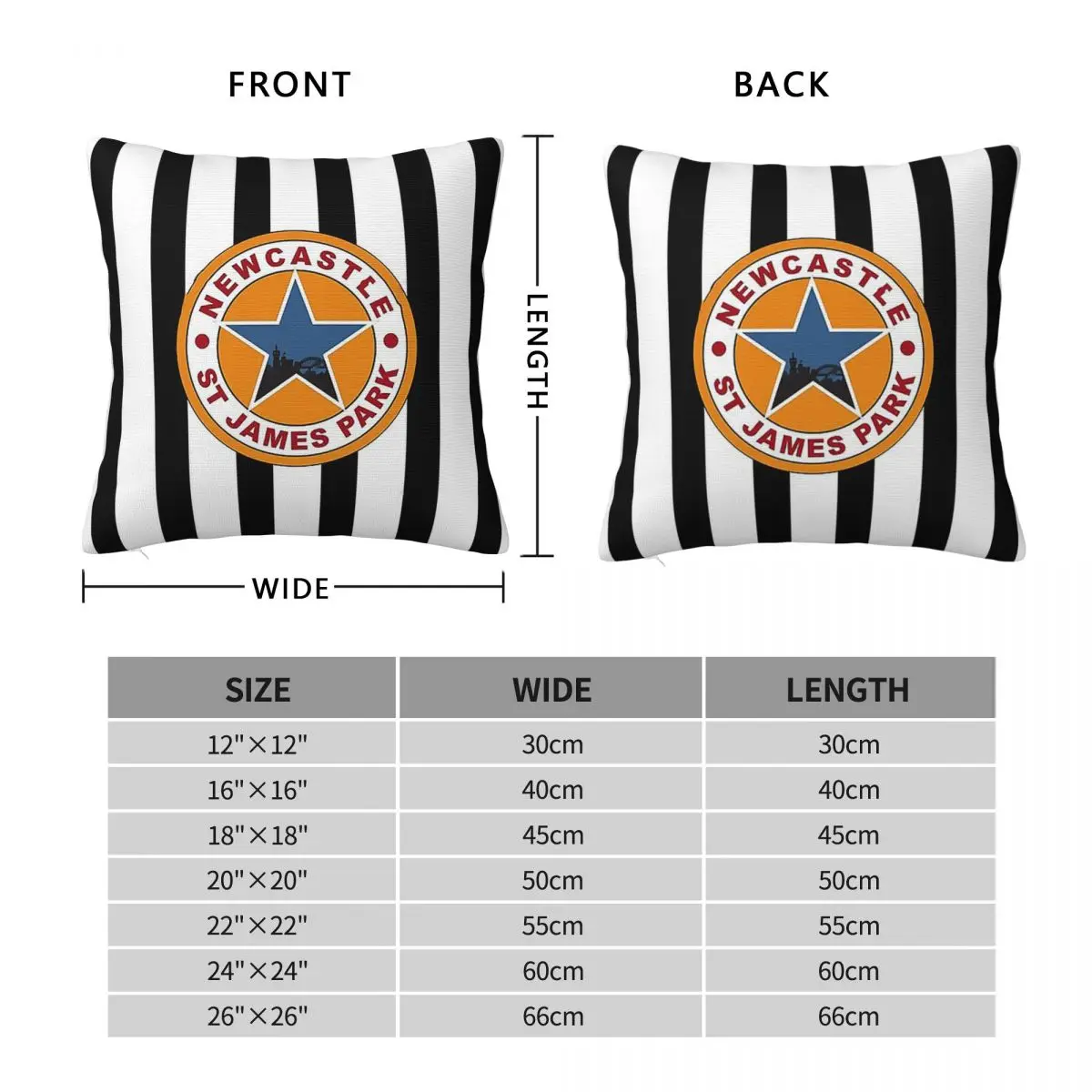 Magpies Newcastle - Newcastle Magpies Square Pillowcase غطاء وسادة ديكور مريح رمي وسادة لغرفة النوم المنزلية