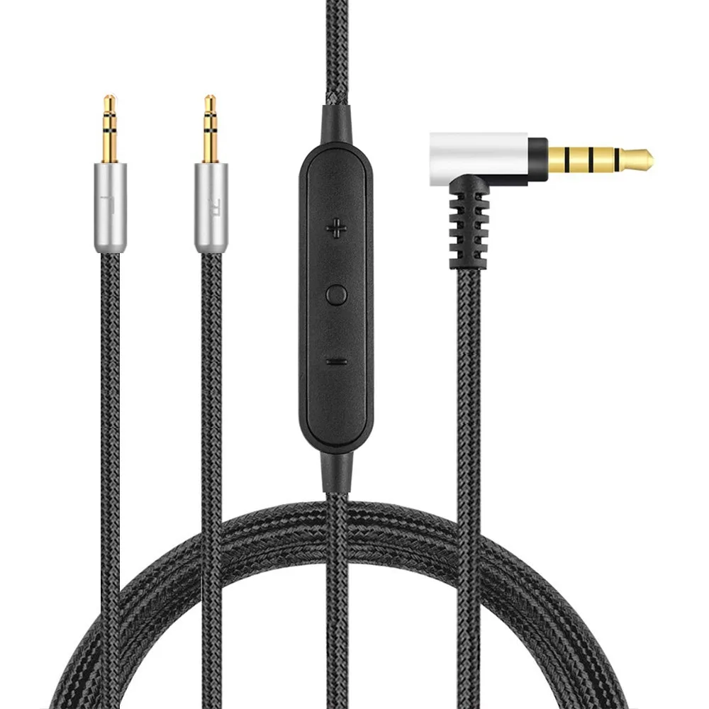 Cable de extensión trenzado de repuesto OFC Dual Aux de 3,5mm para auriculares Denon AH-D9200 AH-D7200 AH-D7100 AH-D5200 AH-D600