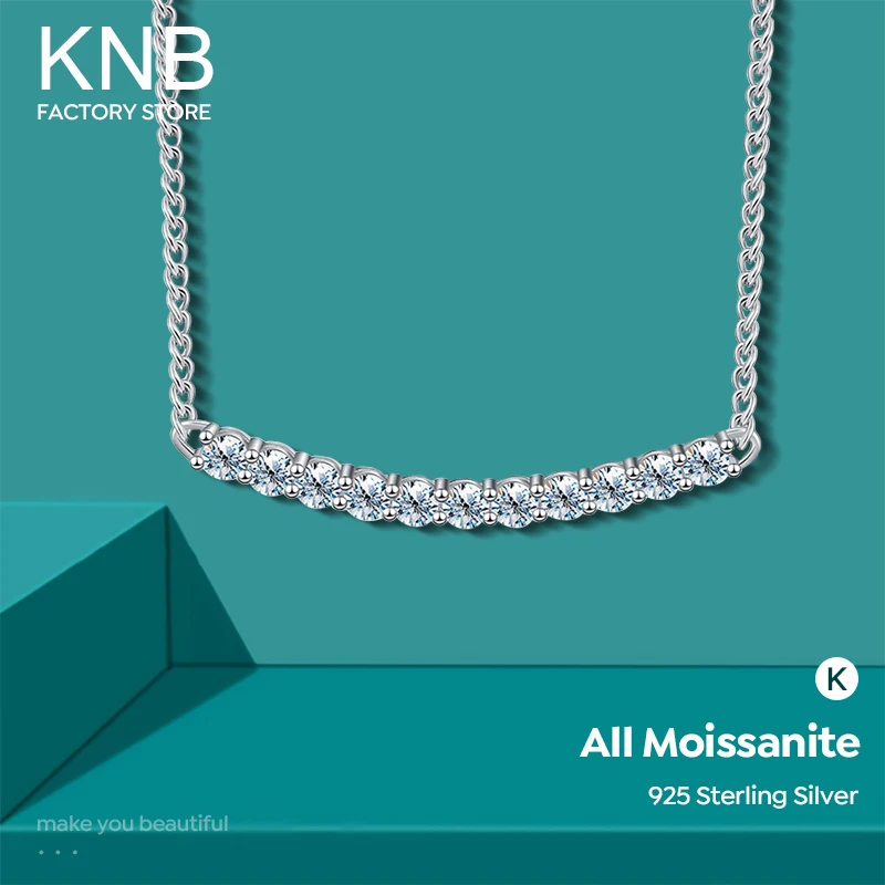 KNB Luxury 3.5mm 2.2ct collana di diamanti Moissanite per donna collana in vero argento Sterling 925 di alta qualità da sposa Fine Jewely 2023