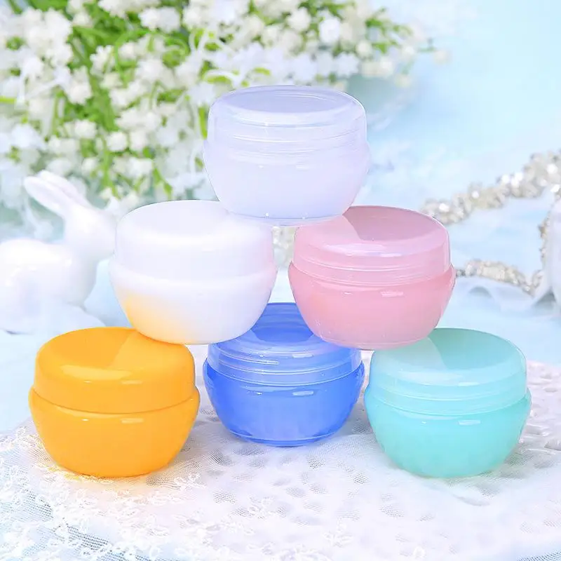 5Pcs Empty Plastic Cosmetic Sample Jars 5g 10g 20g 30g Face Cream Container With Inner Lid Travel Makeup Storage Tool Supply