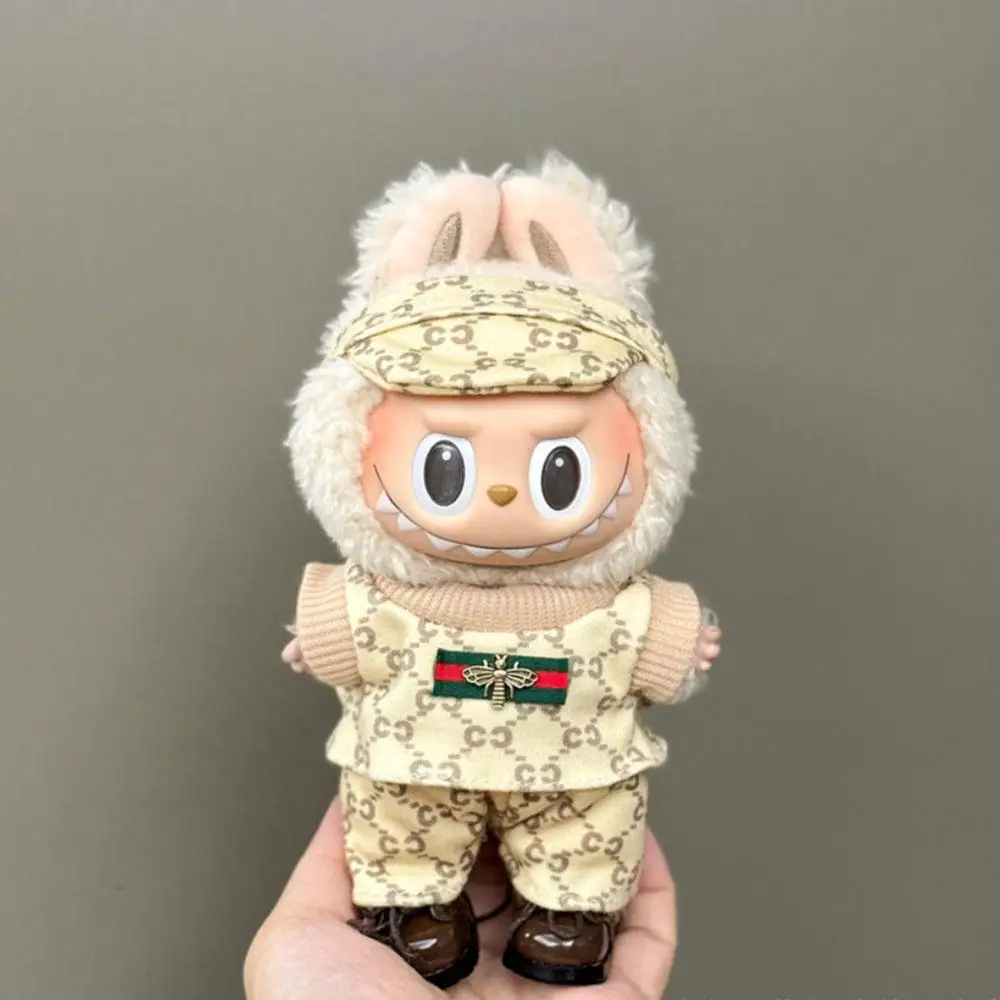 لطيف الملابس مجموعة ل 17 سنتيمتر دمية صغيرة Labubu القوس عقال فستان الزي 3.0 Labubu دمية يجلس زينة الحفلات اكسسوارات