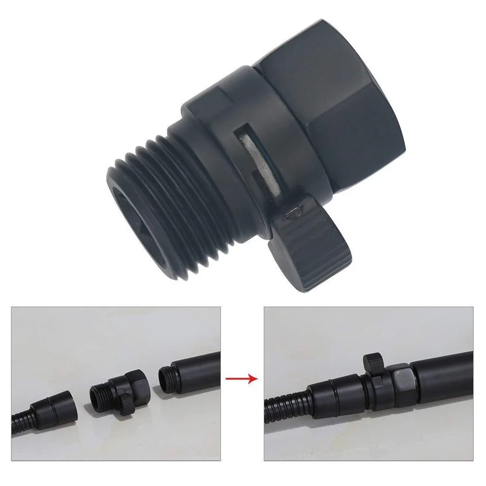 Solid Brass Matte Black Flow Control Valve G1/2 Fitting for Water Saving Applications in Residential Showering