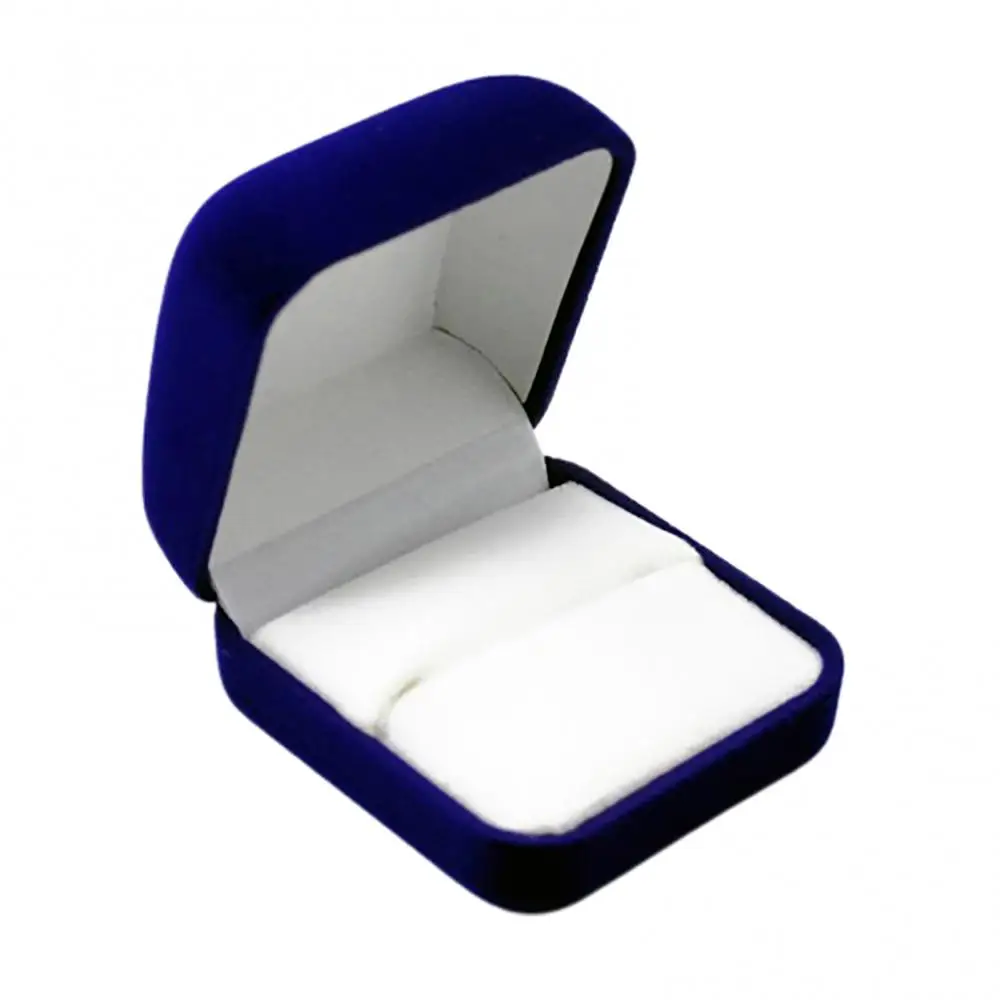 Blue Velvet Engagement Jewelry Ring Box Earring Pendant Display Holder Case Rings gifts Box