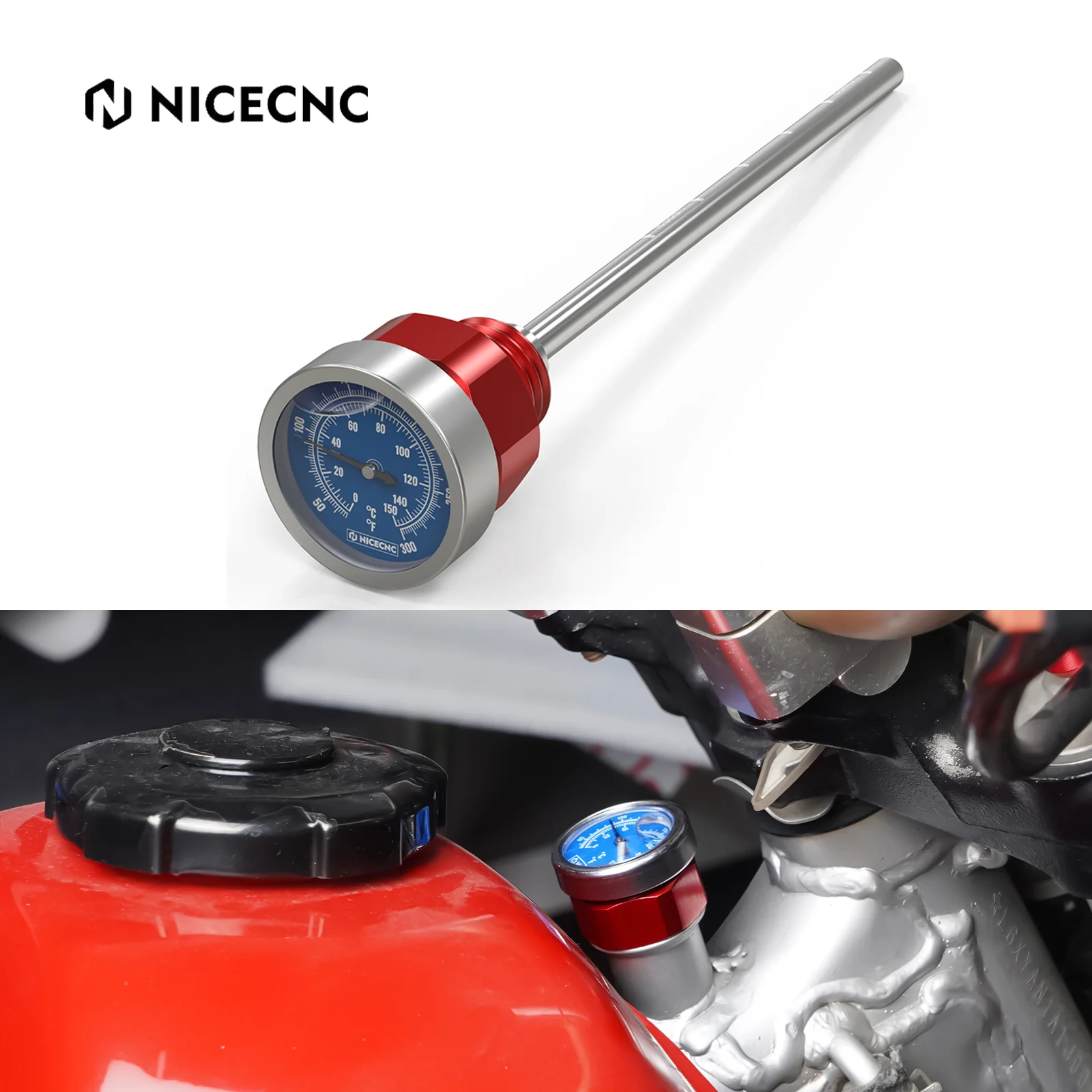 

NICECNC For Honda XR650L XR 650L 1993-2025 2024 2022 2021 2020 Motorcycle Oil Temperature Thermometer Dipstick Gauge Aluminum