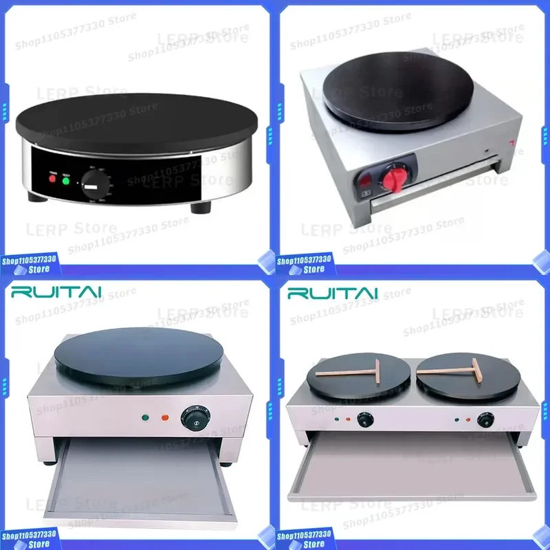 Ruitai Electric Crepe Maker Machine High Quality Pancake Cooker Hot Selling Commercial Grade Non Stick Surface Easy Clean