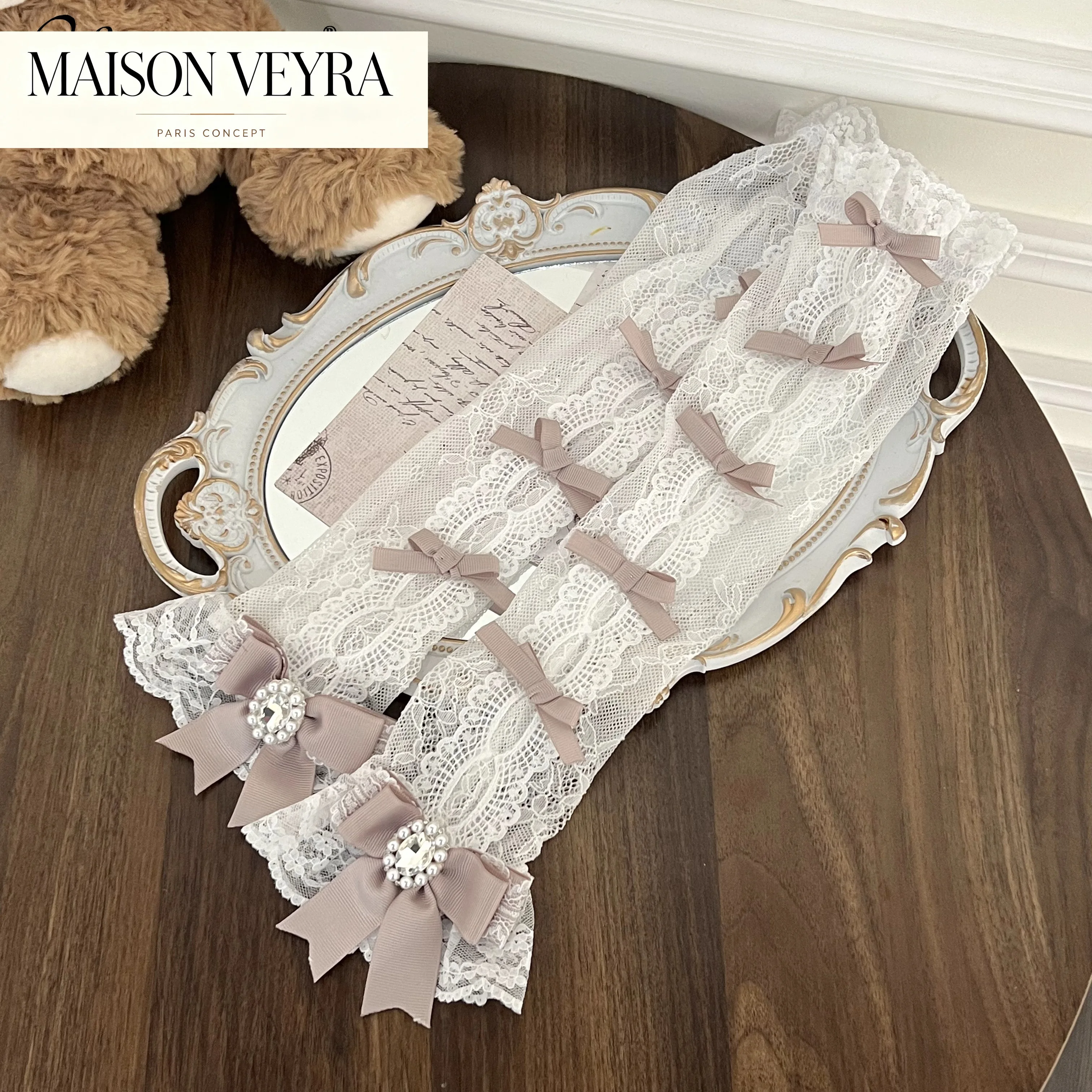 japanese-mine-series-mass-produced-lolita-cute-hand-sleeve-summer-sweet-new-girl-diamond-buckle-lace-splicing-lace-oversleeve