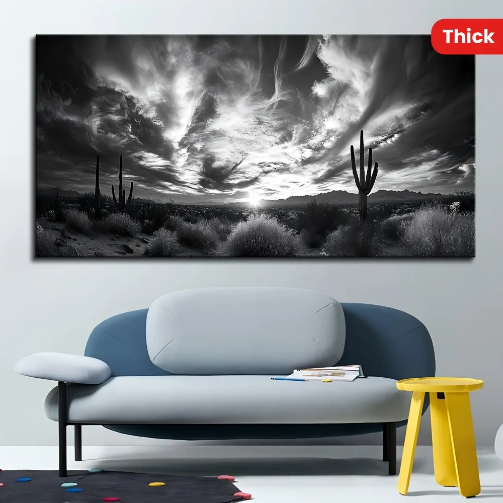 

Каркас из массива сосны толщиной 1,5 дюйма, картина маслом в виде пустыни Джошуа, декоративное искусство для гостиной