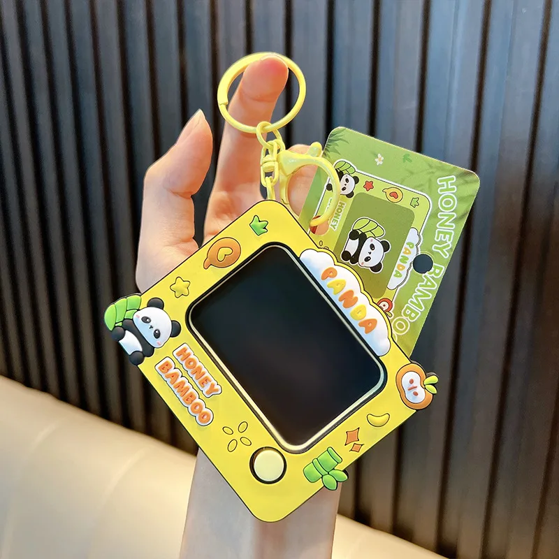 Creative Graffiti Board Keychain Cute Animal Reusable Clearing DIY Painting Keyring Student Bag Pendant Kids Decompression Toy