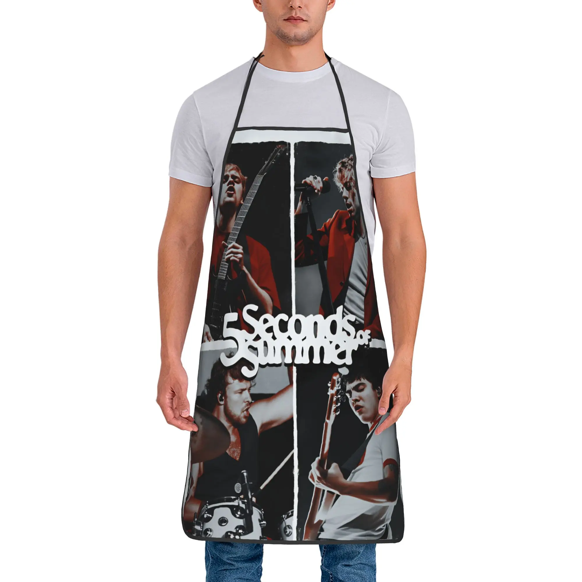 

ВСЕ — ЗВЕЗДЫ! Фартук 5 Seconds of Summer Fashion, аксессуары для дома и кухни, фартуки для ресторанов и маникюра без карманов