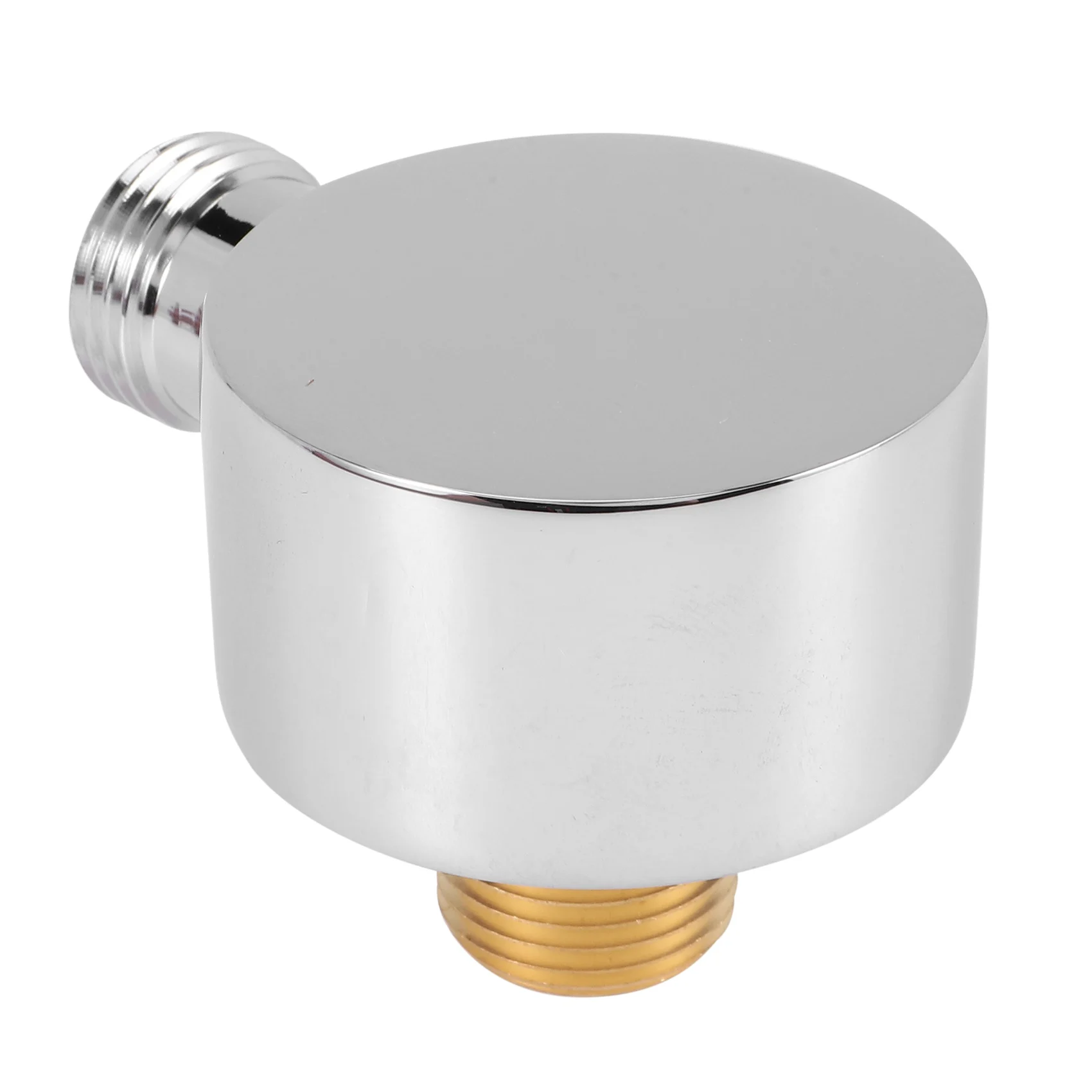 Connecteur de Tuyau de Douche Rond en Laiton, Coude d'Alimentation Murale, Accessoires de Sortie d'Eau G1/2 Pouces pour Douche-Argent