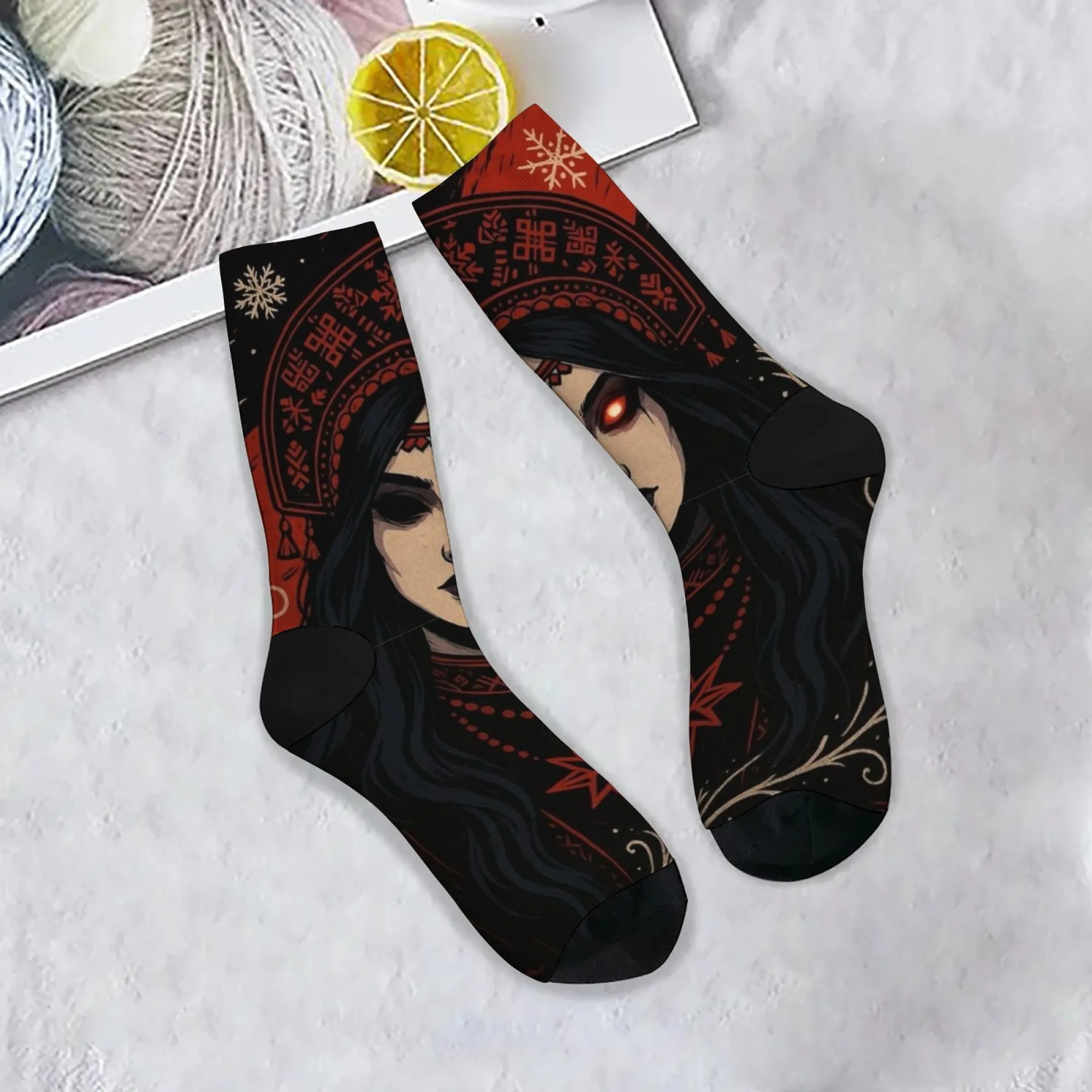 

Мифические модные носки «Богиня смерти» в стиле ретро, повседневные мужские носки в стиле хип-хоп, новинка, забавные компрессионные носки, подарок на праздник