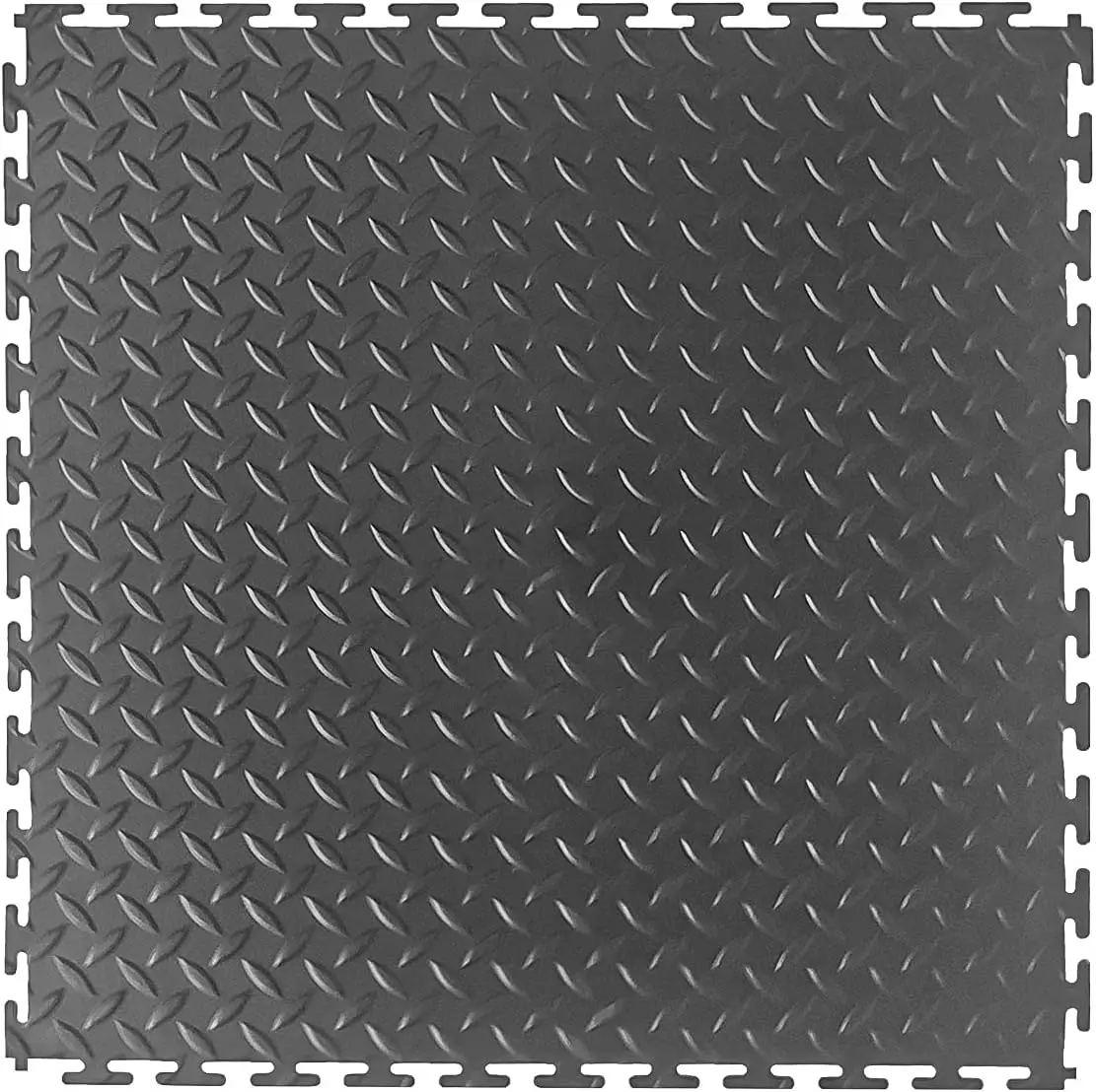 VersaTex Garage Floor 18 x 18 inch Square Rubber Diamond Plate Interlocking Floor Tiles for Home Gym, Garage Flooring,8 Pack