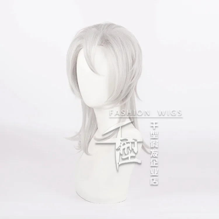 Japanese Anime Uzui Tengen Cosplay Wig Man Woman Silver Synthetic Hair Comic-Con Party Dress Up Wig Carnival Costume Accessories