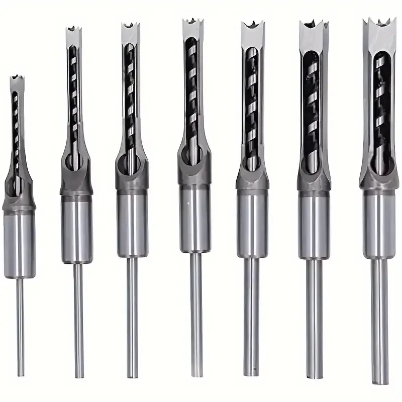 

7pcs Square Hole Drill Bit Adapter Drill Bit Fixing Bracket Professional Attachment Joint Mortiser Bit for Woodworking Tools