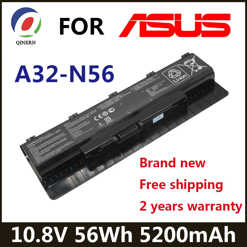 

A32-N56 5200mAh Laptop Battery for ASUS N46 N46V N46VJ N46VM N46VZ N56 N56V N56D N56VJ N56VM N76 N76VZ A31-N56 A33-N56 A32-N46