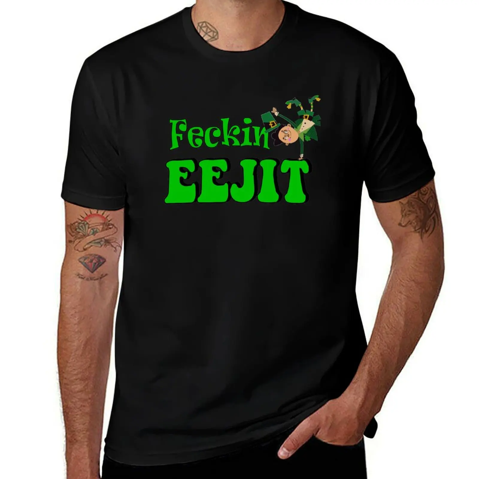 

Feckin Eejit funny Irish St Patricks T-Shirt t shirts cotton 100% t shirts for man graphic vintage