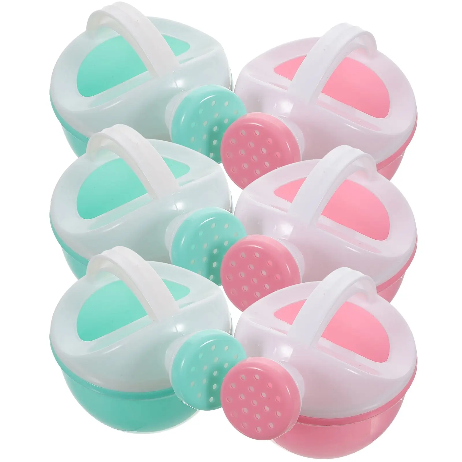 6 Pcs Kids Bathing Watering Can Mini Plastic Cans Children Garden Tools Beach Play Sand Toys Water Flowers Plants