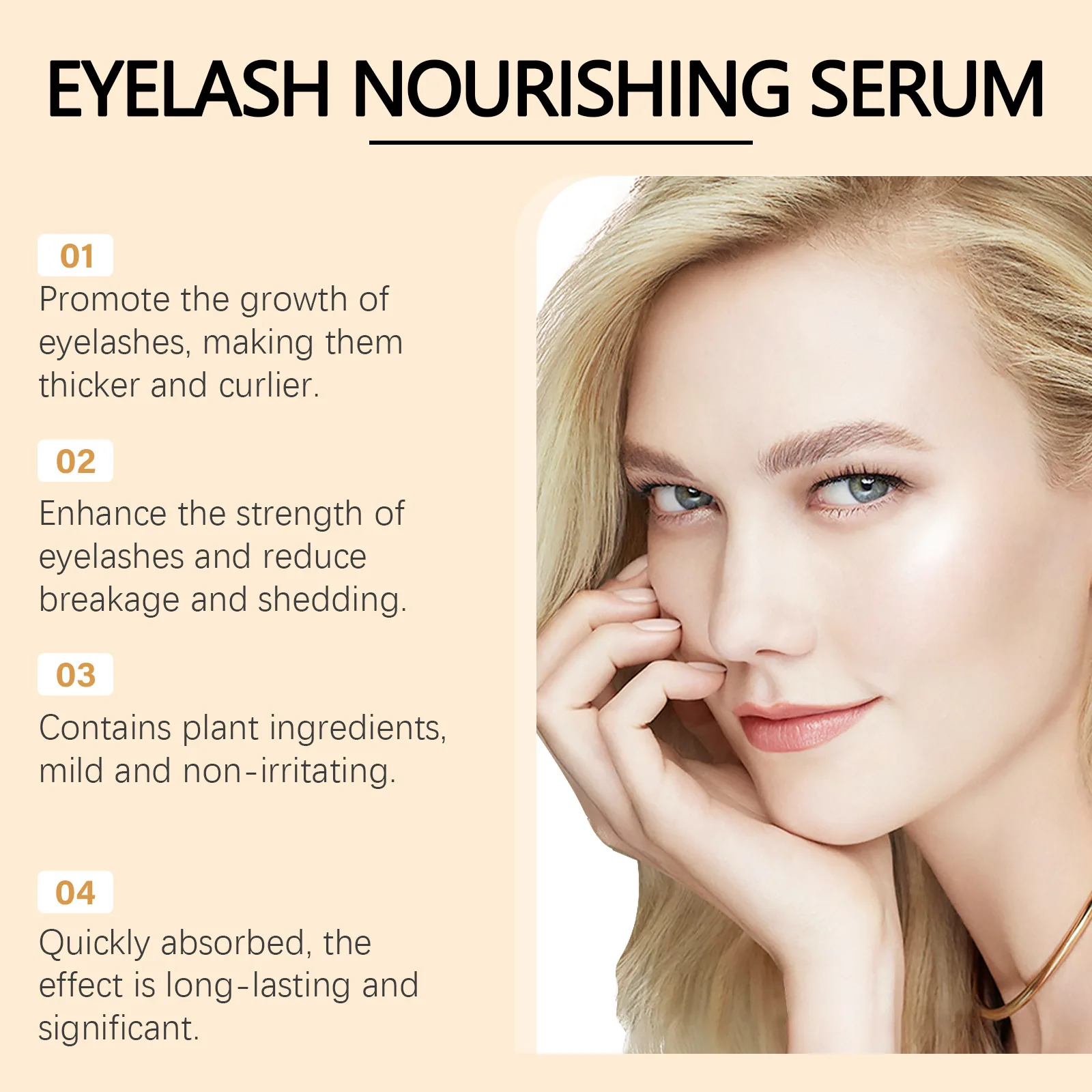 Eelhope Serum do przedłużania rzęs na wzrost, odżywienie i nawilżenie rzęs, pogrubiające i wydłużające serum do rzęs i brwi 4ml