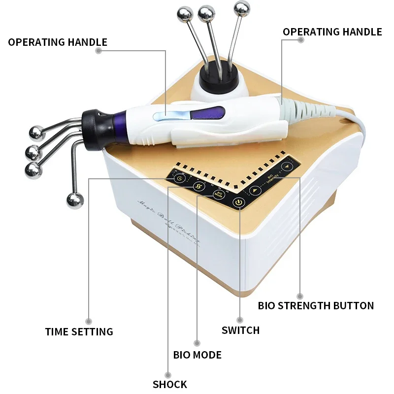 3 + 5 pólo sonda bio micro-elétrica vibração massagem instrumento de beleza 200w fáscia instrumento de beleza vibração dispositivo de massagem