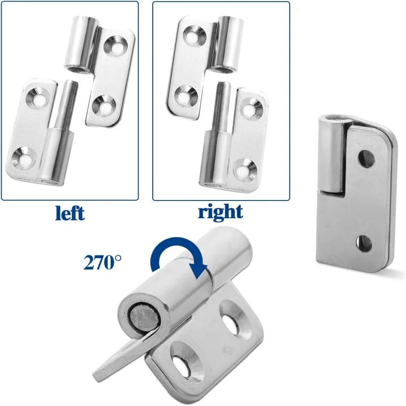 Detachable Hinge Slip Joint Flag Lift Off Demountable Door Stainless Steel Removable Hinge Left & Right Heavy-duty Swing Hinges