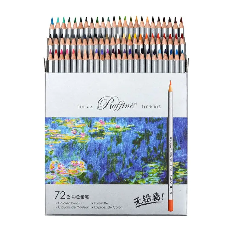 Marco Raffine Fine Art Drawing Pencils 24/36/48/72 Colors 7100 Set Wooden Writing Painting/Crafts Doodling Designs