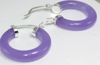 

New Fashion Women's Natural Jade //Gemstone Silver Earrings