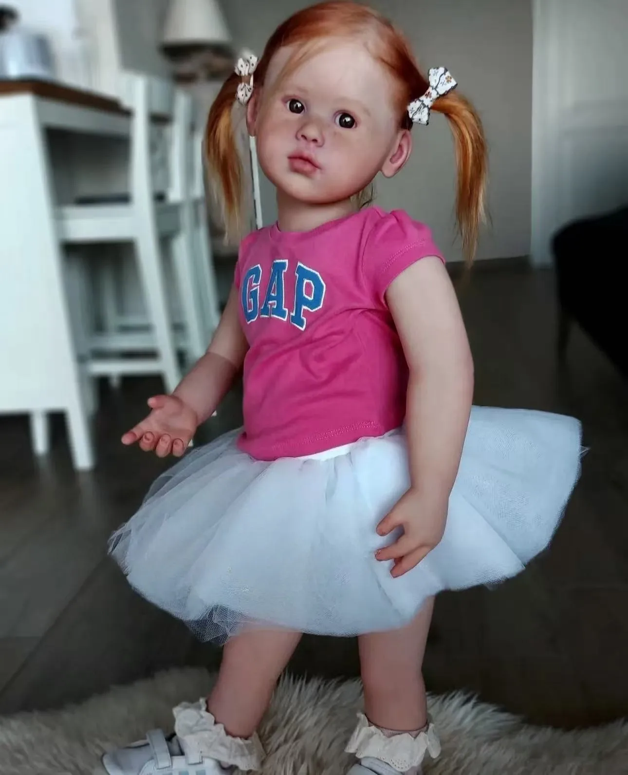 Handmade 30inch Louisa Toddler Girl Reborn Baby Doll Rooted Soft Mohair Realistic Gifts