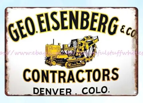 affordable art prints GEO EISENBERG CONTACTORS DENVER CO metal tin sign