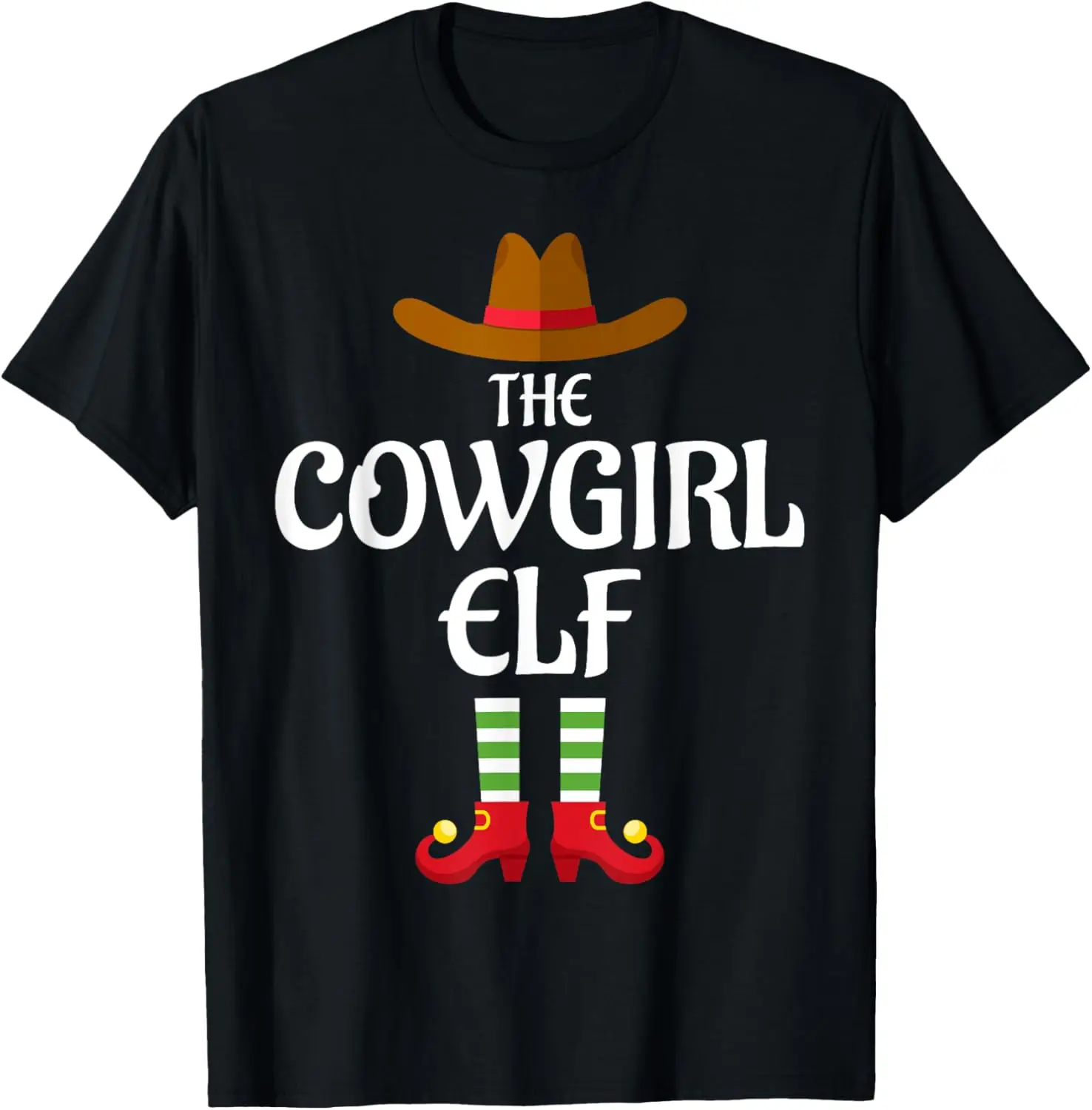 Cowgirl Elf Family Matching Group Christmas T-Shirt