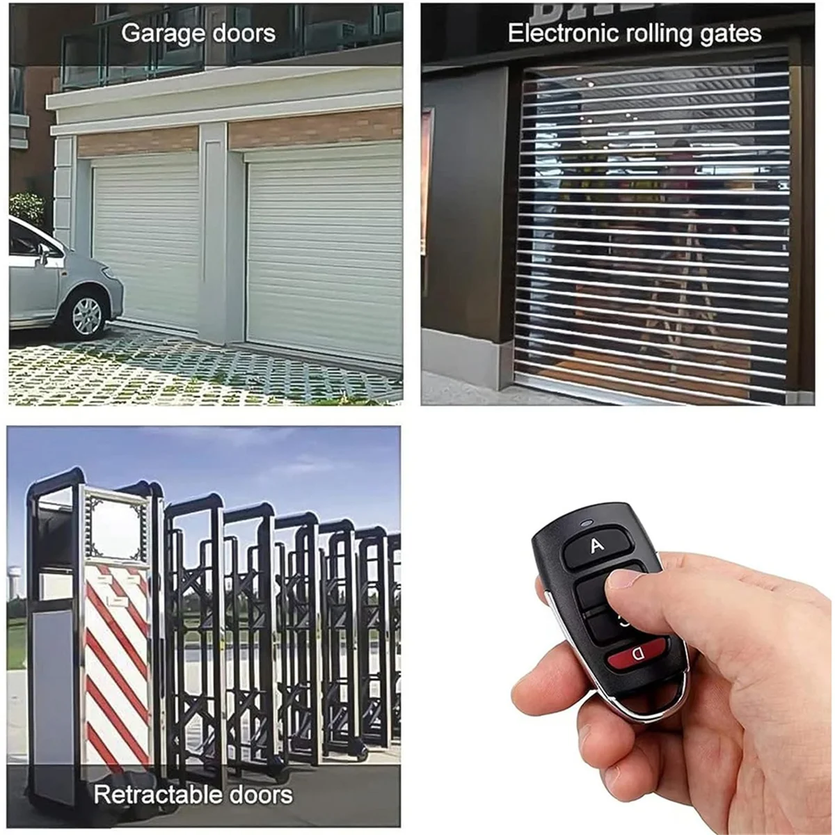 4Pcs Universal Duplicator Remote Garage Door Remote,Remote for Gate, Remote Control Key Fob, Replacement Garage Door